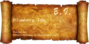 Blumberg Ida névjegykártya